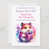 Schattigee hamster thema meisje verjaardagsfeestje kaart (Voorkant)