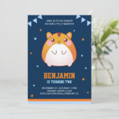 Schattigee Hamster Verjaardagsfeestuitnodiging Kaart (Staand voorkant)