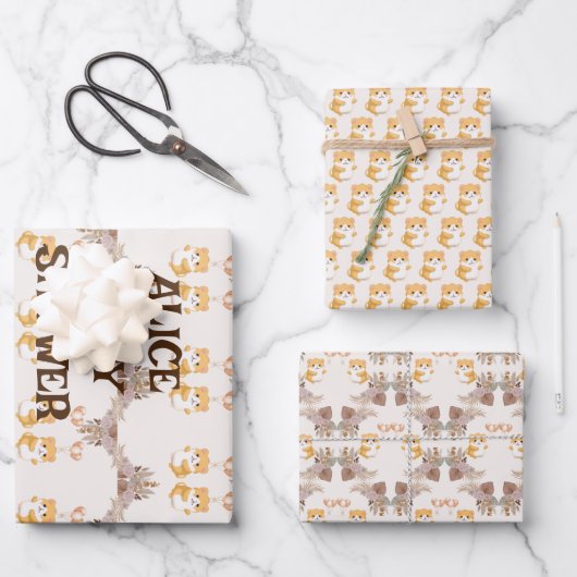 Schattigee hamster waterverf inpakpapier vel (Voorkant)