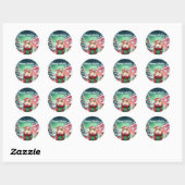 Schattigee hamsterrat Kerstfeest Ronde Sticker (Vel)