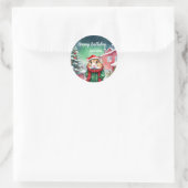 Schattigee hamsterrat Kerstfeest Ronde Sticker (Tas)