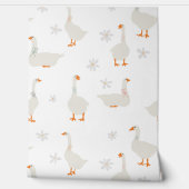 Schattigee Hand Drawn Goose & Daisies Baby Nursery Behang (Afrollen)