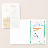 Schattigee Hand-Drawn Verjaardag Kaart met Dancing (Display)