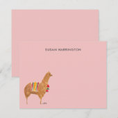 Schattigee Hand-Geïllustreerde Llama Alpaca Gepers Notitiekaartje (Voorkant / Achterkant)