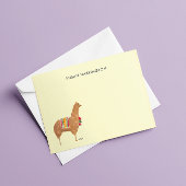 Schattigee Hand-Geïllustreerde Llama Alpaca Gepers Notitiekaartje