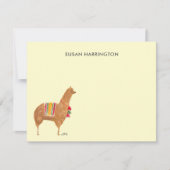 Schattigee Hand-Geïllustreerde Llama Alpaca Gepers Notitiekaartje (Voorkant)