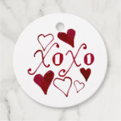 Schattigee Hand-Geïllustreerde XOXO Kalligrafie Va Bedankjes Labels (Voorkant)