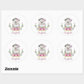 Schattigee Hand geschilderde Hedgehog gepersonalis Ronde Sticker (Vel)