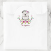 Schattigee Hand geschilderde Hedgehog gepersonalis Ronde Sticker (Tas)
