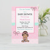 Schattigee Hand getekend Hispanic Baby Girl Baby s Kaart (Staand voorkant)