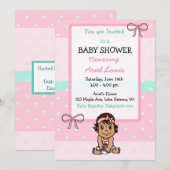 Schattigee Hand getekend Hispanic Baby Girl Baby s Kaart (Voorkant / Achterkant)