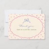 Schattigee hand getekend kleurrijk Vrijgezellenfee Bedankkaart (Voorkant)