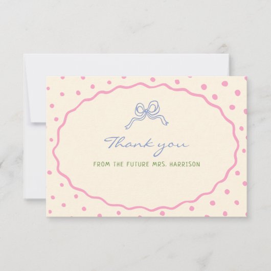 Schattigee hand getekend kleurrijk Vrijgezellenfee Bedankkaart (Voorkant)