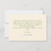 Schattigee hand getekend kleurrijk Vrijgezellenfee Bedankkaart (Achterkant)