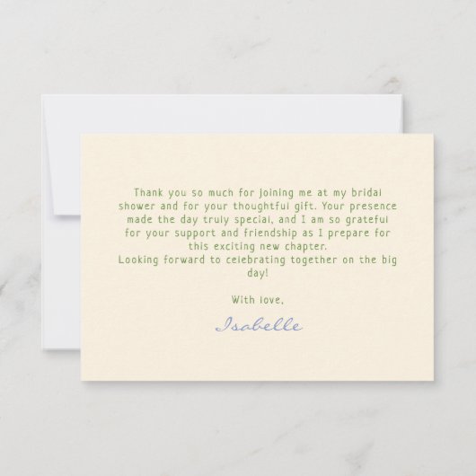 Schattigee hand getekend kleurrijk Vrijgezellenfee Bedankkaart (Achterkant)