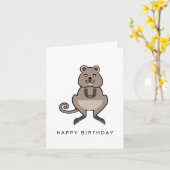 Schattigee hand getekend QUOKKA - Wildlife - Austr Kaart (Gele Bloem)