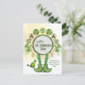 Schattigee hand getekend St. Patrick Day Briefkaart (Staand voorkant)