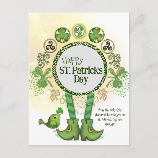 Schattigee hand getekend St. Patrick Day Briefkaart (Voorkant)