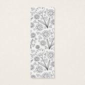 Schattigee hand getekende doodle bloem design Blad Mini Visitekaartjes (Achterkant)