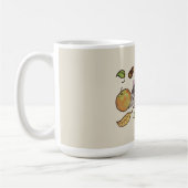 Schattigee hand getekende egel in herfst met blade koffiemok (Links)