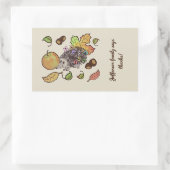 Schattigee hand getekende egel in herfst met blade rechthoekige sticker (Tas)