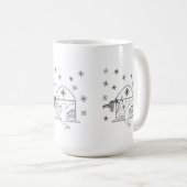 Schattigee hand getekende feestelijke kerstvakanti koffiemok (Voorkant rechts)