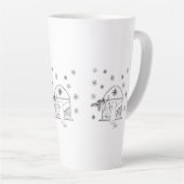 Schattigee hand getekende feestelijke kerstvakanti latte mok (Rechterhoek)