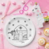 Schattigee hand getekende feestelijke kerstvakanti papieren bordje (Feest)