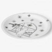 Schattigee hand getekende feestelijke kerstvakanti papieren bordje (Gekanteld)
