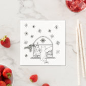 Schattigee hand getekende feestelijke kerstvakanti servet (Insitu)