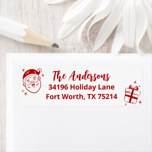 Schattigee hand getekende grillige kerst etiket (Insitu)