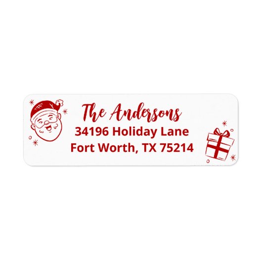 Schattigee hand getekende grillige kerst etiket (Voorkant)