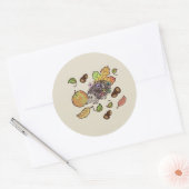 Schattigee hand getekende herfst egel gezegde Dank Ronde Sticker (Envelop)