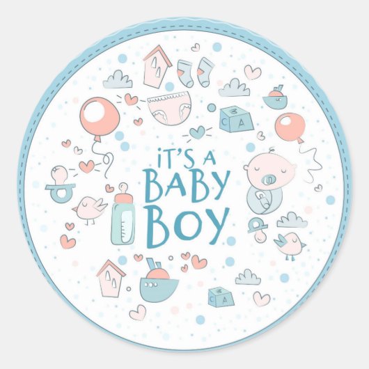 Schattigee hand getrokken Baby items Ronde Sticker (Voorkant)