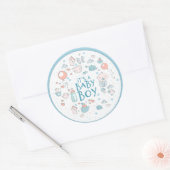 Schattigee hand getrokken Baby items Ronde Sticker (Envelop)
