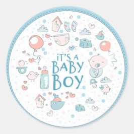 Schattigee hand getrokken Baby items Ronde Sticker