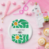 Schattigee Hand Getrokken Bloem Verjaardag Papier  Papieren Bordje (Feest)