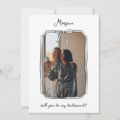 Schattigee Hand Getrokken Bow Bruidsmeisje Voorste Kaart (Voorkant)