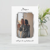 Schattigee Hand Getrokken Bow Bruidsmeisje Voorste Kaart (Staand voorkant)