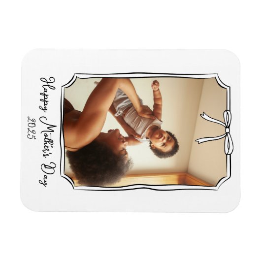 Schattigee Hand getrokken Bow Eenvoudige Moederdag Magneet (Horizontaal)