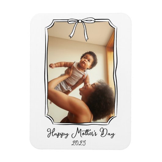 Schattigee Hand getrokken Bow Eenvoudige Moederdag Magneet (Verticaal)