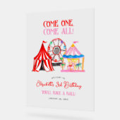 Schattigee Hand getrokken Carnaval Circus Verjaard Acryl Bord (Hoek)