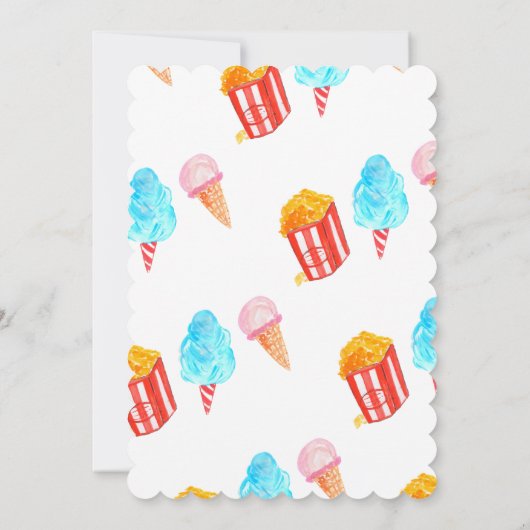 Schattigee hand getrokken Carnaval Circus Verjaard Kaart (Achterkant)