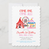 Schattigee hand getrokken Carnaval Circus Verjaard Kaart (Voorkant)