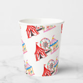 Schattigee hand getrokken Carnaval Circus Verjaard Papieren Bekers (Links)