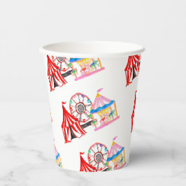 Schattigee hand getrokken Carnaval Circus Verjaard Papieren Bekers