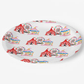 Schattigee hand getrokken Carnaval Circus Verjaard Papieren Bordje (Gekanteld)