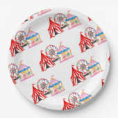 Schattigee hand getrokken Carnaval Circus Verjaard Papieren Bordje (Voorkant)