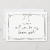 Schattigee Hand getrokken Coquette Bow Bloemenmeis Kaart (Voorkant)