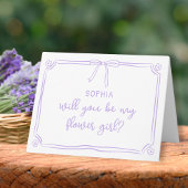 Schattigee Hand getrokken Coquette Bow Bloemenmeis Kaart